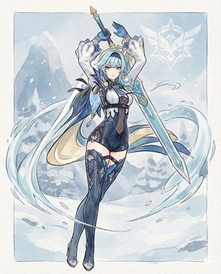 Eula Genshin Impact Character Art